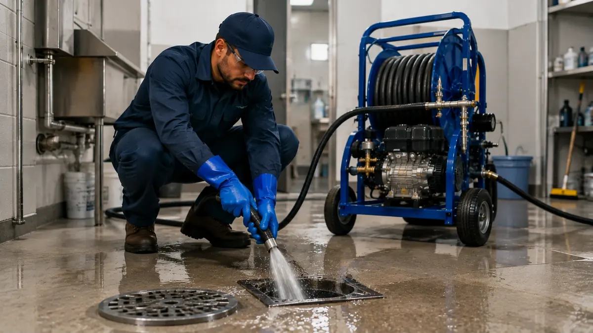 Floor Drain Hydro Jet Cleaning in Brea