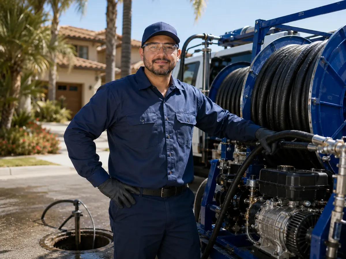 Hydro jet sewer cleaning in Brea