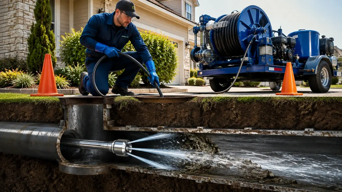 Main Sewer Line Hydro Jet Cleaning in Brea